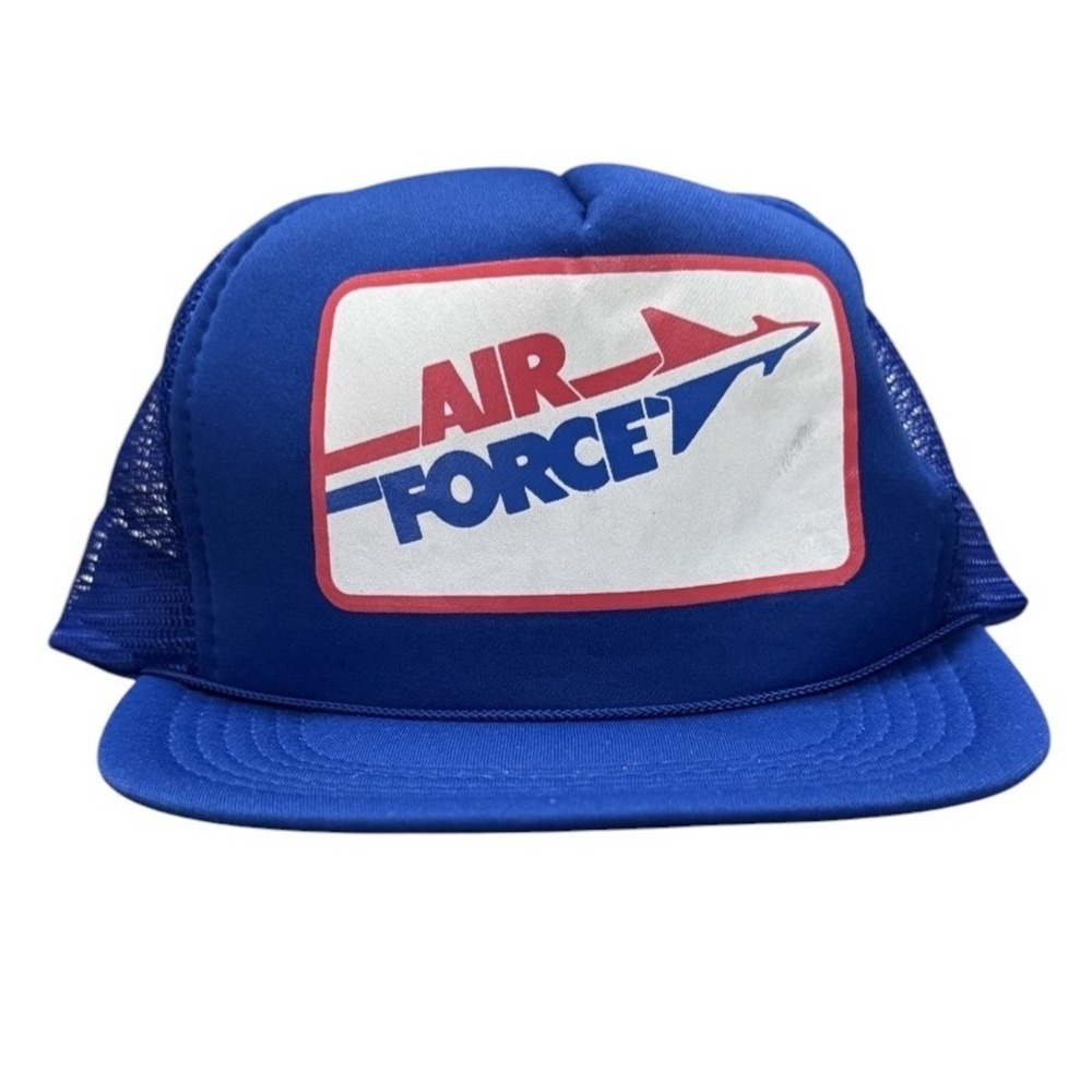 Vintage RePlay Air Force Trucker Hat Mens OSFA Blue Snapback‎ Mesh Cap